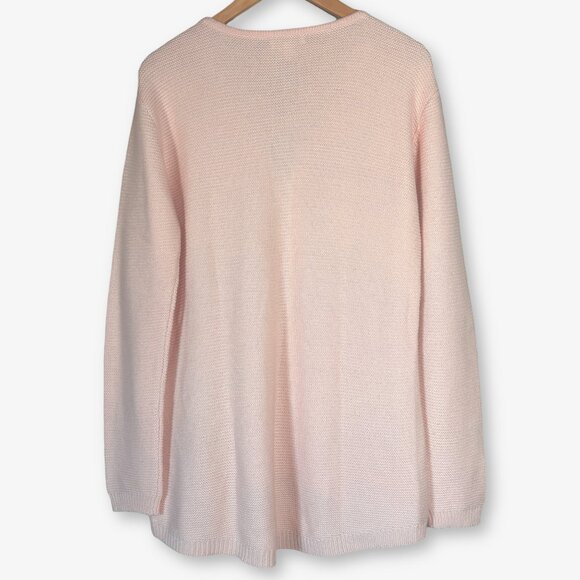 Half Zip Light Pink Sweater Womens Medium Preppy Old Money Coastal Grandma - Picture 12 of 12